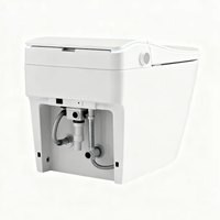 Toilette intelligente automatique moderne de forme allongée avec télécommande, siège chauffant pour salle de bain