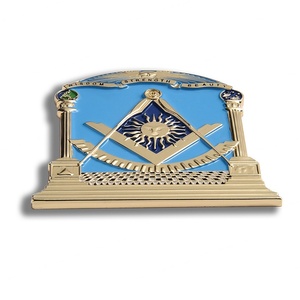 Scenic Area Building Commemorative Gift <b>Blue</b> Color Soft Enamel Sand Bottom Nameplate - Product Image 6