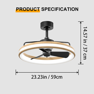 ไฟ LED หรี่แสงได้พัดลมเพดาน 3000K-6500K 5000LM 30W มอเตอร์ทองแดงบริสุทธิ์ที่เงียบสงบการควบคุมแอปรีโมทสำหรับโฮมออฟฟิศห้องนอน - Product Image 2