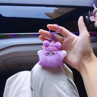 Article populaire, vente en gros économique : Porte-clés pendentif pour sac ou voiture, en peluche moelleuse et mignonne en fourrure de lapin Rex, style 'Ugly Stuff'