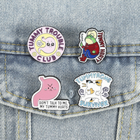 Broche en émail amusante sur le thème des maux de ventre, avec citation humoristique sur les organes, pour sac à dos, revers, badge, bijou de mode, cadeau pour amis