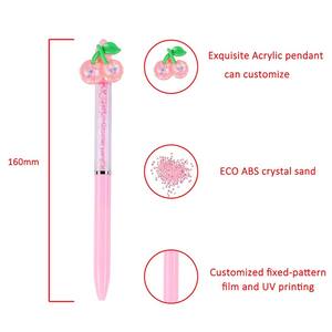 Stylo à bille O&Q Mix en gros, mode, paillettes, plastique, dessin animé, design mignon, cadeau, logo personnalisé, bleu/noir, 0,7 mm, école, 16 cm, kawaii - Product Image 6