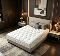 Matelas en latex naturel abordable pour hôtel, tailles King, Queen, Full-size, 10/12/14 pouces, roulé en boîte, avec mousse à mémoire de forme et ressorts ensachés