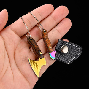 Cuchillo de bolsillo pequeño DD1061 al por mayor con funda de cuero, llavero, regalo para chef, accesorio decorativo, mini funda, pequeño llavero - Product Image 3
