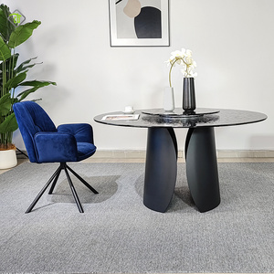 Nouvelle <span class=keywords><strong>table</strong></span> à manger ronde en ardoise marbre anti-salissures anti-rayures personnalisée en usine OEM professionnelle <span class=keywords><strong>pour</strong></span> 6/8/10 <span class=keywords><strong>personnes</strong></span> - Product Image 3