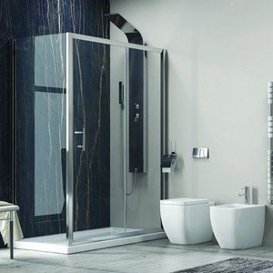 Box Doccia Angolare Kamalu KF5000S 130x90mm con Vetro Anticalcare da 6mm, Porta Pieghevole e Telaio in Alluminio per Hotel e Ville - Product Image 4