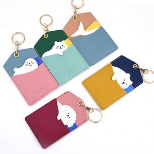 Wholesale Cute Animal PU <b>Leather</b> Keychains Custom Colorful Card Holder Keychain for Kids' School Use Promotional Accessory - Product Image 2