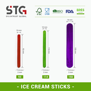 Palitos de helado desechables de madera de abedul de 114 mm, estilo <span class=keywords><strong>Magnum</strong></span>, ecológicos, aprobados por LFGB, seguros para alimentos, con borde liso - Product Image 2