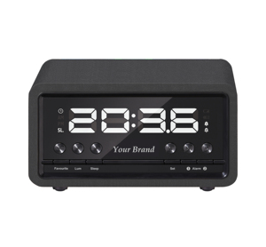 Radio-réveil de chevet W20 avec DAB plus et radio <span class=keywords><strong>FM</strong></span> haut-parleur sans fil BT caisse en bois - Product Image 1