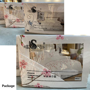 刺绣床上用品套装来样定做厂家批发100% 超细纤维白色刺绣羽绒被套床上用品带酒店水疗枕套 - Product Image 4