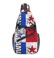 Sac bandoulière personnalisé de haute qualité avec drapeau du Panama, logo personnalisé, sac de poitrine, sac à dos bandoulière, sac de voyage