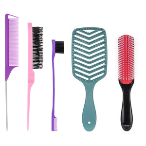 Ensemble de brosses de massage en V pour le cuir chevelu, 5 pièces en nylon pour usage domestique - Product Image 2