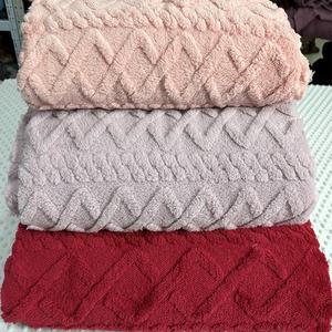 Tissu jacquard sherpa 100% polyester, couleurs unies écologiques personnalisées, pour textiles de maison - Product Image 1