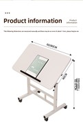 Escritorio Plegable Móvil con Ruedas y Altura Ajustable, Escritorio para Estudiar, Escritorio para Computadora para Estudiantes, Uso en el Hogar, Dormitorio Minimalista