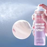 Spray de réglage de maquillage de marque privée contrôle de l'huile Spray de réglage longue durée Spray de réglage rose végétalien