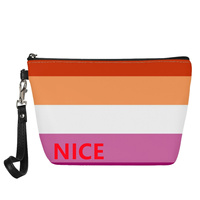 Trousse de Maquillage Personnalisée en PU Thème Arc-en-ciel Gay (Sept Rayures) pour Voyages d'Affaires, Rangement Cosmétique à Domicile et Articles en Gros