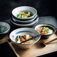 Bol ramen japonais créatif bol en céramique pour soupe de nouilles domestiques