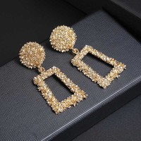 Boucles d'oreilles géométriques vintage couleur or pour femmes, grandes boucles d'oreilles pendantes bohèmes, nouvelle mode, bijoux modernes