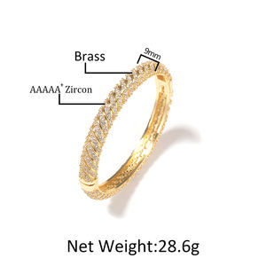 Brazalete Uwin <span class=keywords><strong>de</strong></span> Lujo con Incrustaciones <span class=keywords><strong>de</strong></span> Diamantes Delicados y Circonitas Cúbicas, Diseño Trenzado, Rayas Diagonales, Apilable, Brillante, para Mujer - Product Image 5
