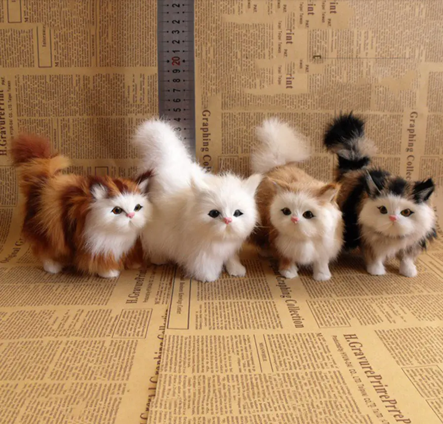 Home Ornements regalo per ragazze compleanno farcito vita reale gatti peluche simulazione American Shorthair Cute Cat Doll Pet Toys