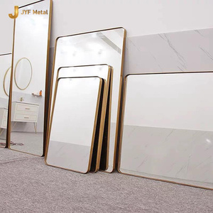 C415 High Quality Stainless Steel <b>Mirror</b> Framed Hanging Wall <b>Mirror</b> Decoration <b>Square</b> Oval Metal <b>Mirror</b> Villa Hotel Bathroom - Product Image 6