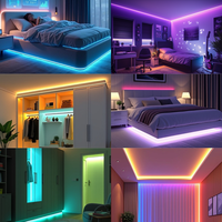 SXZM Bande LED COB RGB 24V 1080 LED/m, ultra haute densité, sans points, flexible, éclairage linéaire 1080 LED, 5M