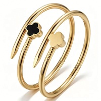 Accessoires Transfrontaliers Bracelets Minimalistes en Acier Inoxydable pour Hommes, Design Papillon en Jade Ethnique, Plaqué Or 18K, Troisième Génération