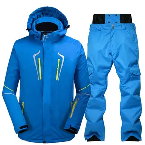 Custom Waterproof Ski Jacket + Pants Mens Snowboard Suit Snow Wear Ski clothes for man Ski Suit Men