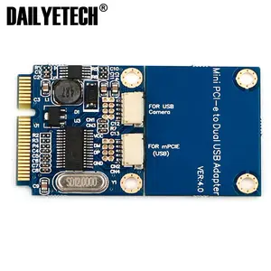 Mini adaptador pci-e pci express para usb duplo, adaptador mpcie para 5 pinos 2 portas usb2.0 conversor para full/meia altura mini cartão/usb flash disk