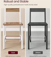 Chaises de salle à manger modernes Kirkasa en bois rembourrées, avec structure en acier, montage facile, pour la maison, le bureau, l'appartement, la salle de bain (marron blé)