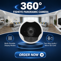 Caméra IP Fisheye 360° 6MP, détection panoramique AI des personnes et des véhicules, détection faciale, mode d'affichage divisé, surveillance POE CMOS