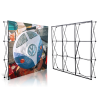 Support de bannière publicitaire en tissu tendu avec cadre en aluminium télescopique imprimé sur mesure, équipement d'exposition, toile de fond pour présentation