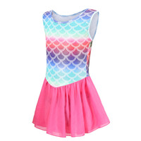 GL00049 Robe de danse tutu de ballet, justaucorps de gymnastique rythmique pour filles, jupe portefeuille pour entraînement et compétition