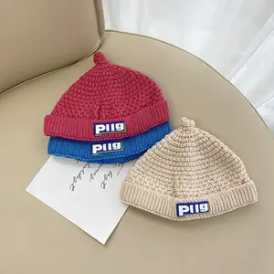 Cappello lavorato a maglia caldo neonato cappello di lana all'uncinetto per bambini berretto invernale carino per bambini
