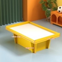 Meja Mainan Kayu DIY Multi-Fungsi Buatan Tangan Peralatan Bermain Besar untuk Anak-Anak, Tempat Bermain Pasir, Tanah Liat, dan Balok Bangunan 40-Piece