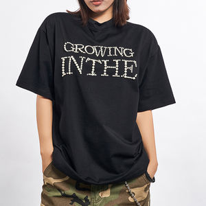 T-shirt en coton 100% de haute qualité, col rond, poids lourd, 280 g/m², surdimensionné, logo personnalisé, imprimé à l'écran, perles à bulles - Product Image 1