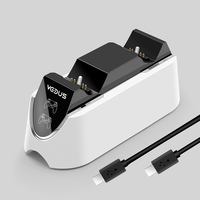 Support de charge rapide double pour manette de console de jeu PS5 avec lumière LED d'alerte