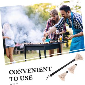 Brosse à badigeonner pour barbecue avec têtes interchangeables, manches en bois, en coton, pratique pour le miel, <span class=keywords><strong>les</strong></span> épices et l'huile - Product Image 6