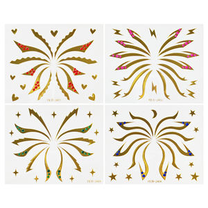 อายไลเนอร์สีทองที่กำหนดเองแต่งหน้าอัญมณีสติกเกอร์ใบหน้าอายแชโดว์แม่แบบ<span class=keywords><strong>การ์ด</strong></span>ลายฉลุชั่วคราวเครื่องสำอางสติกเกอร์สักอายแชโดว์อายไลเนอร์ - Product Image 6