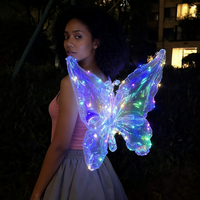 Ballons en forme d'ailes de papillon transparents lumineux à LED colorés, décoration de fête d'anniversaire pour filles, jouet