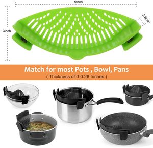 Flexible Silicone Strainer Pot Drainer Cooking Tools Adjustable <b>Clip</b> on Strainer for Pots - Product Image 1