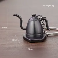 Porte-clés en métal en forme de mini cafetière Moka 3D, pendentif pour machine à café, accessoires cadeaux d'affaires pour hommes et femmes, vente en gros