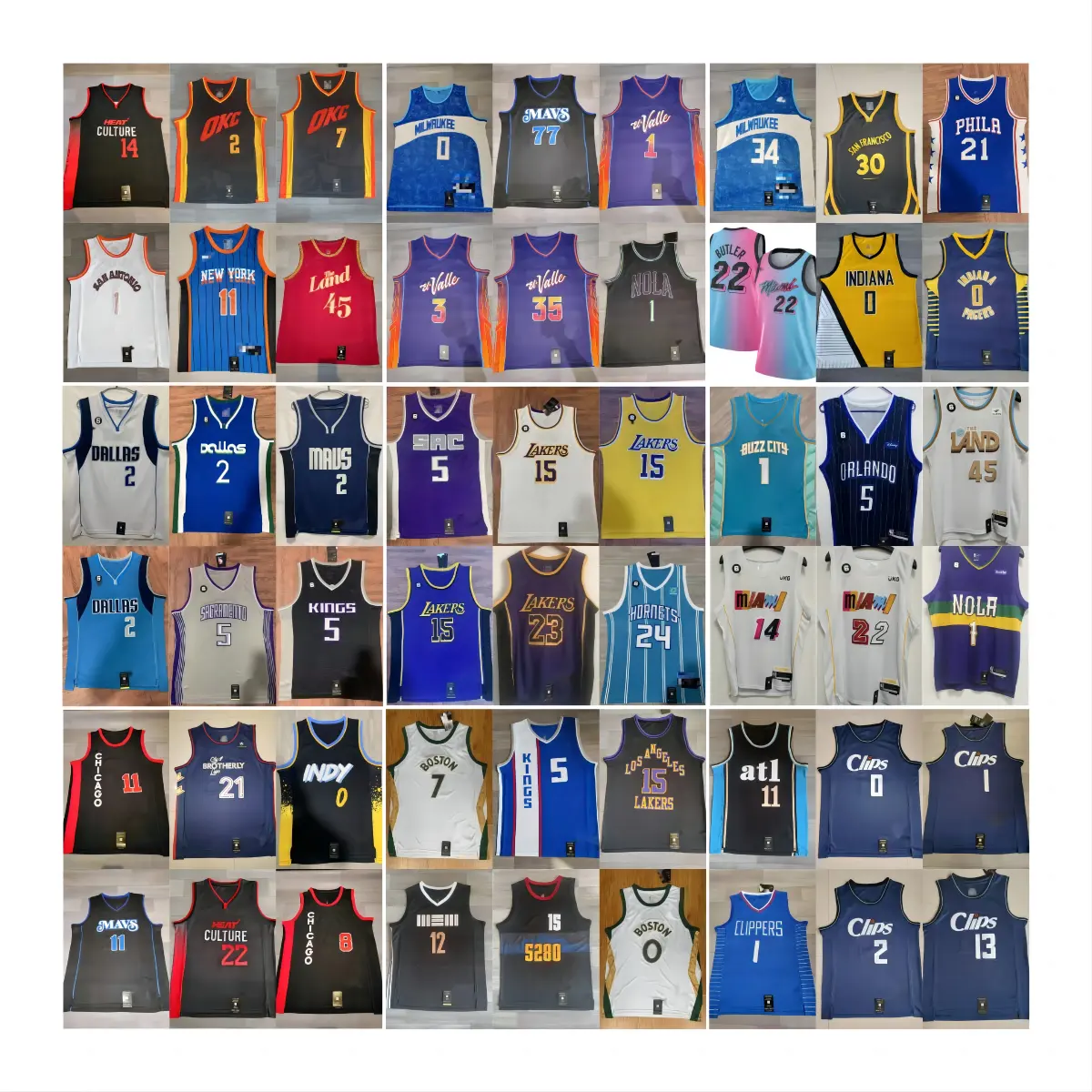 Suministro al por mayor de camisetas baratas de baloncesto americano, camisetas de baloncesto bordadas para todos los equipos, camisetas de hombre, ropa deportiva
