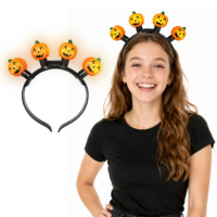 Grosir Headband Labu LED Kustom yang Berkedip Menyala dalam Gelap untuk Hadiah dan Perlengkapan Pesta Karnaval Halloween