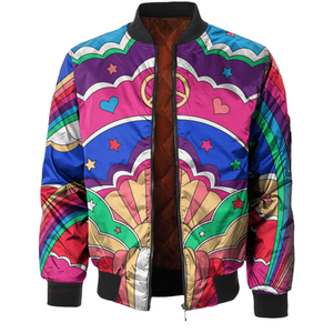 Chaqueta de béisbol de satén con cuello redondo para hombre con chaqueta de invierno sublimada - Product Image 1