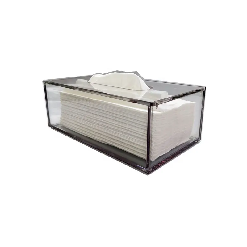 Customized Design Facial Tissue Box Holders Tinted Acrylic Paper Tissue Box For Restaurant