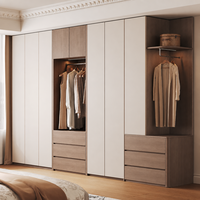 Armoire minimaliste italienne sur mesure avec coiffeuse, meuble de chambre de luxe multi-espaces combiné