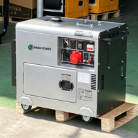 Groupe électrogène diesel silencieux portable à usage domestique, économique, 60 Hz, 220 V, monophasé, 7,5 kVA, 7 kW, refroidi par air