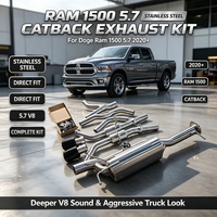 Tuyaux d'échappement Catback modifiés de haute qualité en acier inoxydable 304 avec silencieux à valve pour Dodge Ram 1500 5.7 2020+ – Émet un son V8 riche et agressif
