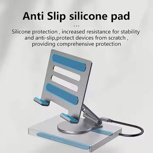 Aluminum Alloy <b>Type</b>-<b>C</b> Bracket Docking Station for Tablet Notebook USB 3.0 <b>Adapter</b> HDMI2.0 Gigabit Port USBHub Docking Stock - Product Image 3